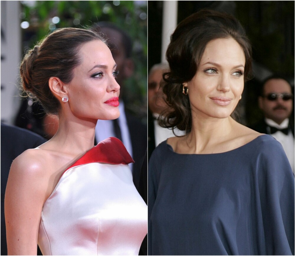 FEIL/RIKTIG: Angelina Jollie sporter svært sjeldent en stram oppsett, da løse lengder gir ansiktet en langt mykere finish. FEIL/RIKTIG: Angelina Jollie sporter svært sjeldent en stram oppsett, da løse lengder gir ansiktet en langt mykere finish.