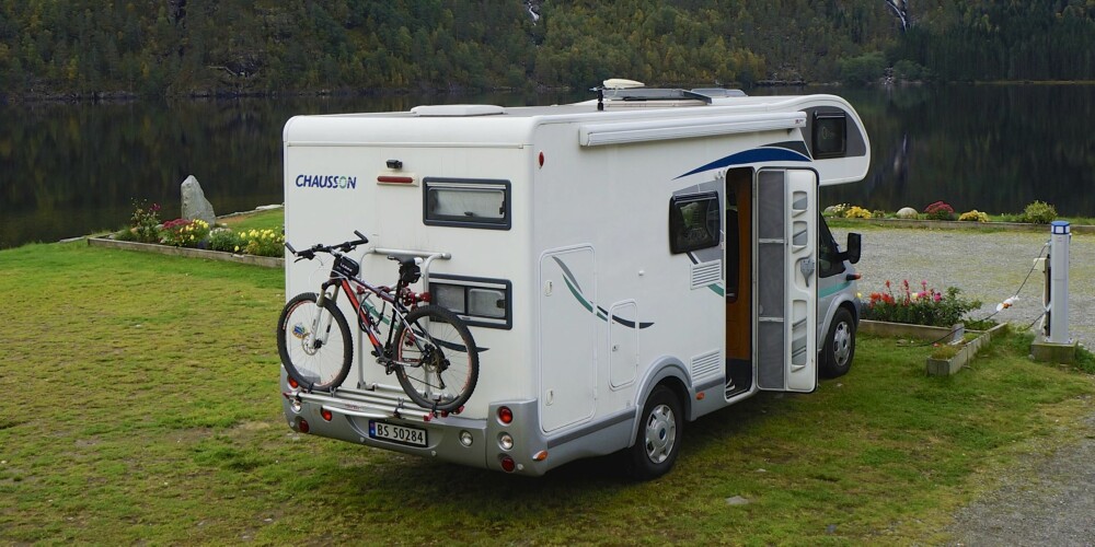 EN DEL AV BOBILEN: Sykkelstativet "forlenger" bobilen. EN DEL AV BOBILEN: Sykkelstativet "forlenger" bobilen.