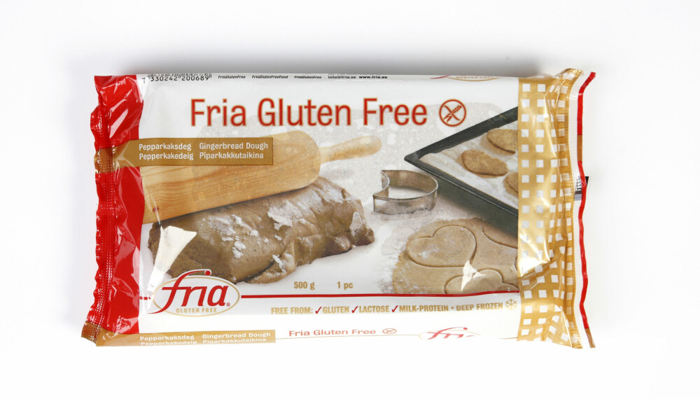 FRIA GLUTENFRIE PEPPERKAKEDEIG: Her er det aller lavest innhold av sukker, men deigen inneholder mye salt og fett. FRIA GLUTENFRIE PEPPERKAKEDEIG: Her er det aller lavest innhold av sukker, men deigen inneholder mye salt og fett.