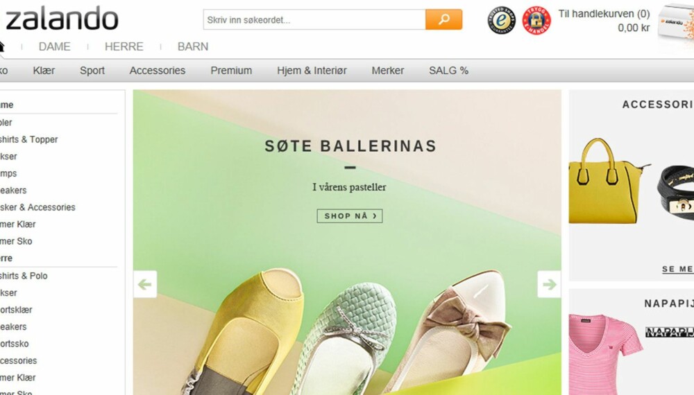 ZALANDO: Nettbutikken er enkel å finne frem i. At alt står på norsk er også et stort pluss! ZALANDO: Nettbutikken er enkel å finne frem i. At alt står på norsk er også et stort pluss!