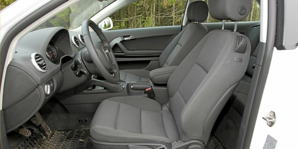 Gode standardseter også i Audi A3 1,6 TDIe. Gode standardseter også i Audi A3 1,6 TDIe.