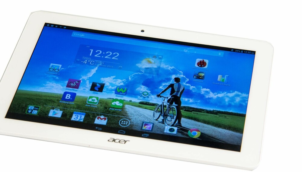 OK: Acer Iconia Tab 10 er et helt ok nettbrett, men i dette testfeltet ødelegger batterilevetiden. OK: Acer Iconia Tab 10 er et helt ok nettbrett, men i dette testfeltet ødelegger batterilevetiden.