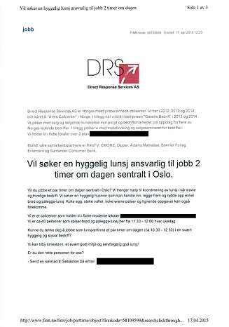BYTTET: Firmaet skrev annonsen uten å tenke over at det de gjorde var ulovlig. De rettet den opp til å bli kjønnsnøytral så fort ombudet ringte. BYTTET: Firmaet skrev annonsen uten å tenke over at det de gjorde var ulovlig. De rettet den opp til å bli kjønnsnøytral så fort ombudet ringte.