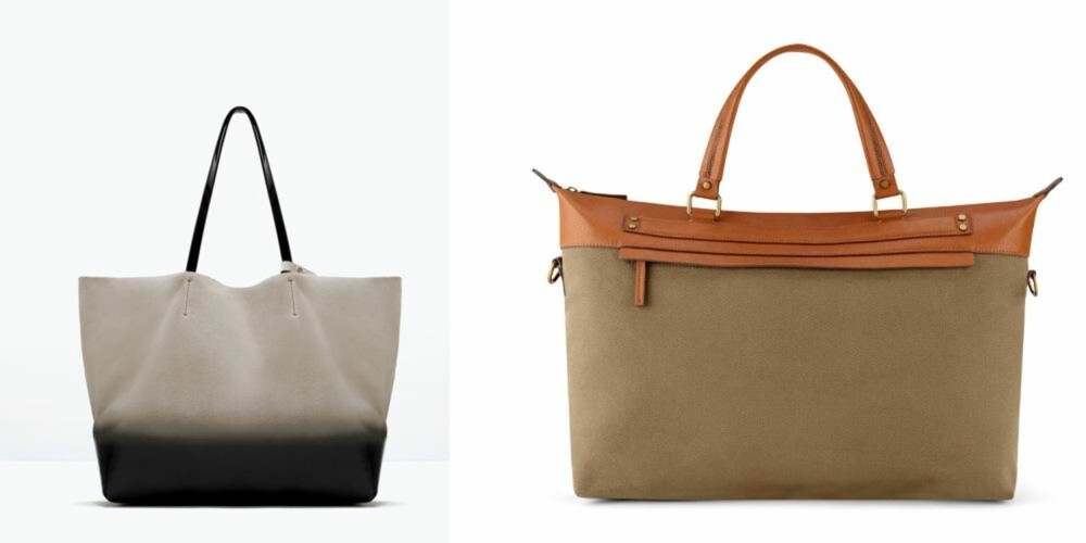 ELEGANTE VESKER: Sort og beige veske fra Zara, kroner 399. Grønn veske fra Aldo, kr 499. ELEGANTE VESKER: Sort og beige veske fra Zara, kroner 399. Grønn veske fra Aldo, kr 499.
