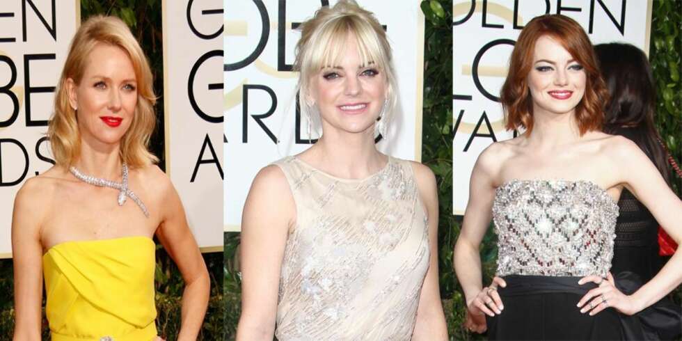 STJERNESPEKKET GOLDEN GLOBE: Naomi Watts, Anna Faris og Emma Stone strålte under Golden Globe-utdelingen. Her på den røde løperen utenfor Beverly Hilton Hotel i Hollywood. STJERNESPEKKET GOLDEN GLOBE: Naomi Watts, Anna Faris og Emma Stone strålte under Golden Globe-utdelingen. Her på den røde løperen utenfor Beverly Hilton Hotel i Hollywood.