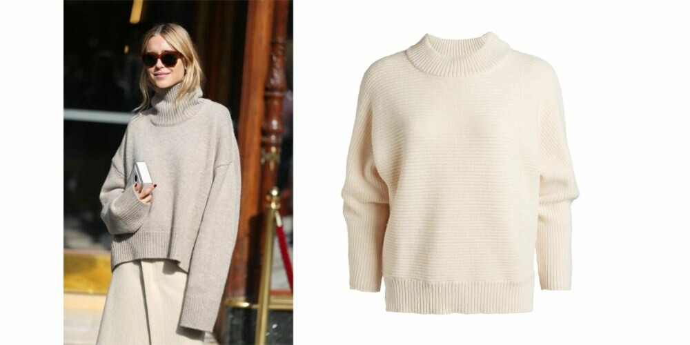 HOLDER DEG VARM: Pernille Teisbaek er ofte sett iført volumiøse plagg. Her i en ribbestrikket genser. Genser fra Lindex kr 299. HOLDER DEG VARM: Pernille Teisbaek er ofte sett iført volumiøse plagg. Her i en ribbestrikket genser. Genser fra Lindex kr 299.