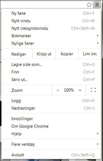 ANONYM: Legg merke til at du kan surfe anonymt om du velger nytt inkognitovindu i Chrome-menyen. ANONYM: Legg merke til at du kan surfe anonymt om du velger nytt inkognitovindu i Chrome-menyen.