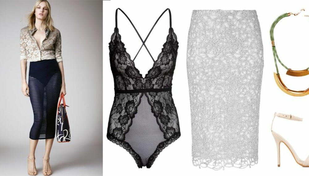 SEXY BLONDER: Fra venstre: Body fra H&M, kr 249. Skjørt fra Gina Tricot, kr 499. Smykke fra H&M, kr 199. Sandaletter fra Nelly.com, kr 299. SEXY BLONDER: Fra venstre: Body fra H&M, kr 249. Skjørt fra Gina Tricot, kr 499. Smykke fra H&M, kr 199. Sandaletter fra Nelly.com, kr 299.