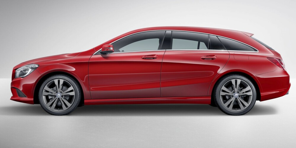 STIL: Shooting Brake-betegnelsen innebærer en egen formgivning. Maksimal plass er ikke et hovedmål, da hadde taket vært rettere og bakluka brattere. FOTO: Mercedes-Benz STIL: Shooting Brake-betegnelsen innebærer en egen formgivning. Maksimal plass er ikke et hovedmål, da hadde taket vært rettere og bakluka brattere. FOTO: Mercedes-Benz