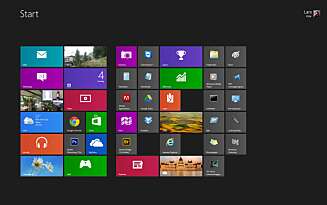 Den velkjente Modern UI startskjermen som fikk så mange til å avsky Windows 8 på tross av hvor berøringsvennlig den var. Den velkjente Modern UI startskjermen som fikk så mange til å avsky Windows 8 på tross av hvor berøringsvennlig den var.