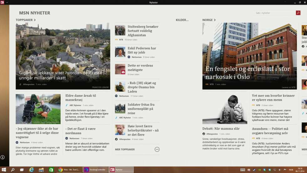 Mange av standardappene iWindows 10 er svært touch-vennlige, for eksempel nyhetsappen. Mange av standardappene iWindows 10 er svært touch-vennlige, for eksempel nyhetsappen.