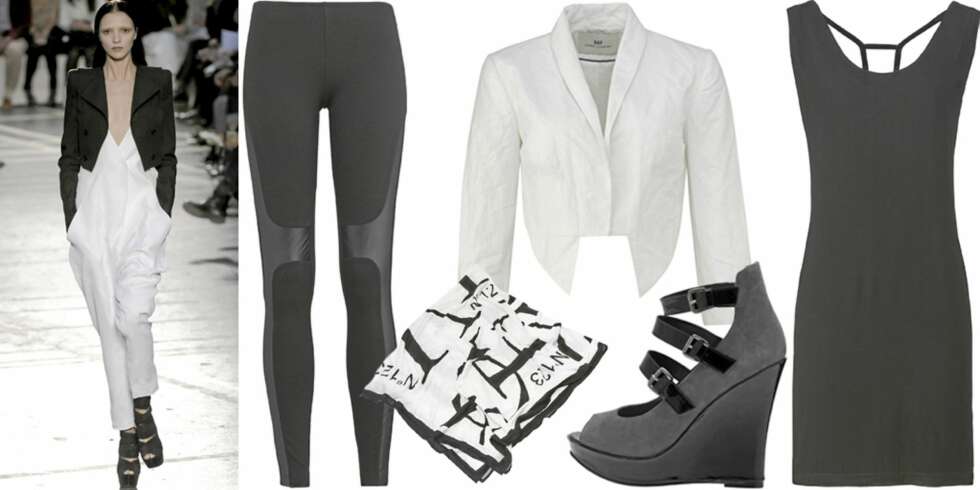 FRA VENSTRE: Tights fra Gian tricot (kr 249), skjerf fra HogM (kr 79,50), kort blazer fra Day Birger et Mikkelsen (kr 1699), sko fra Bianco (kr 800), kjole fra Diesel (kr 999). FRA VENSTRE: Tights fra Gian tricot (kr 249), skjerf fra HogM (kr 79,50), kort blazer fra Day Birger et Mikkelsen (kr 1699), sko fra Bianco (kr 800), kjole fra Diesel (kr 999).