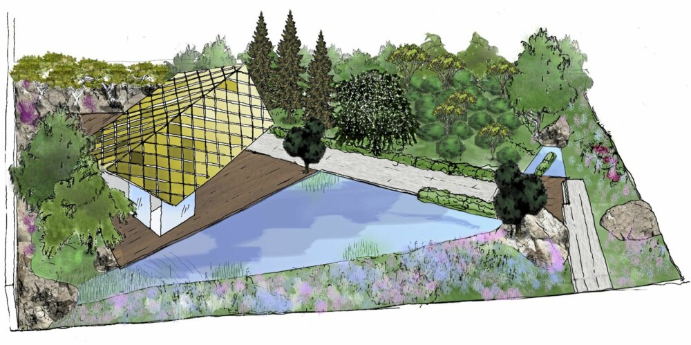 DET NORSKE BIDRAGET: Kebony og natur i Darren Saines design. DET NORSKE BIDRAGET: Kebony og natur i Darren Saines design.