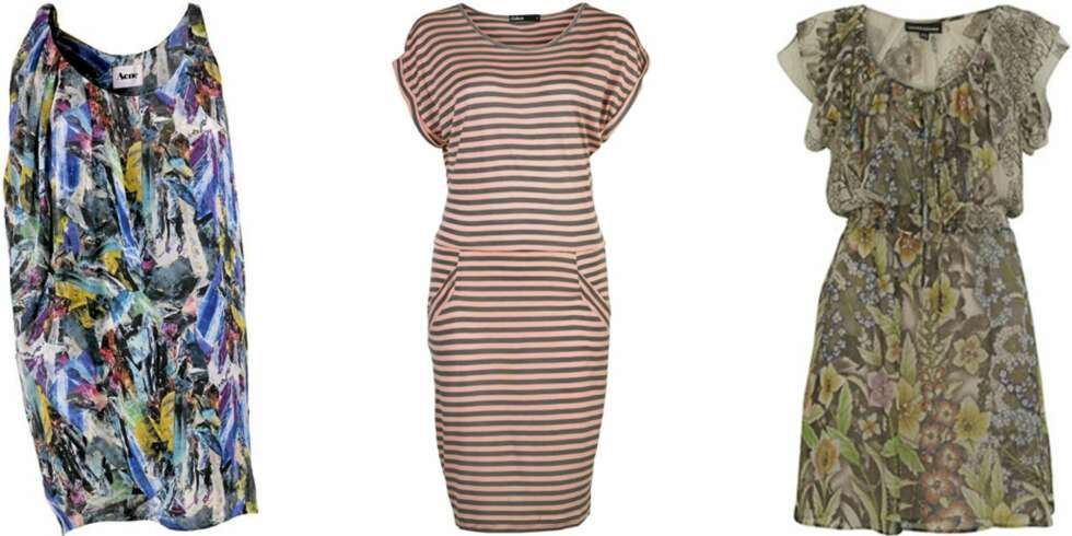 FRA VENSTRE: Acne (kr 1600), Cubus (kr 99), Warehouse (kr 580). FRA VENSTRE: Acne (kr 1600), Cubus (kr 99), Warehouse (kr 580).