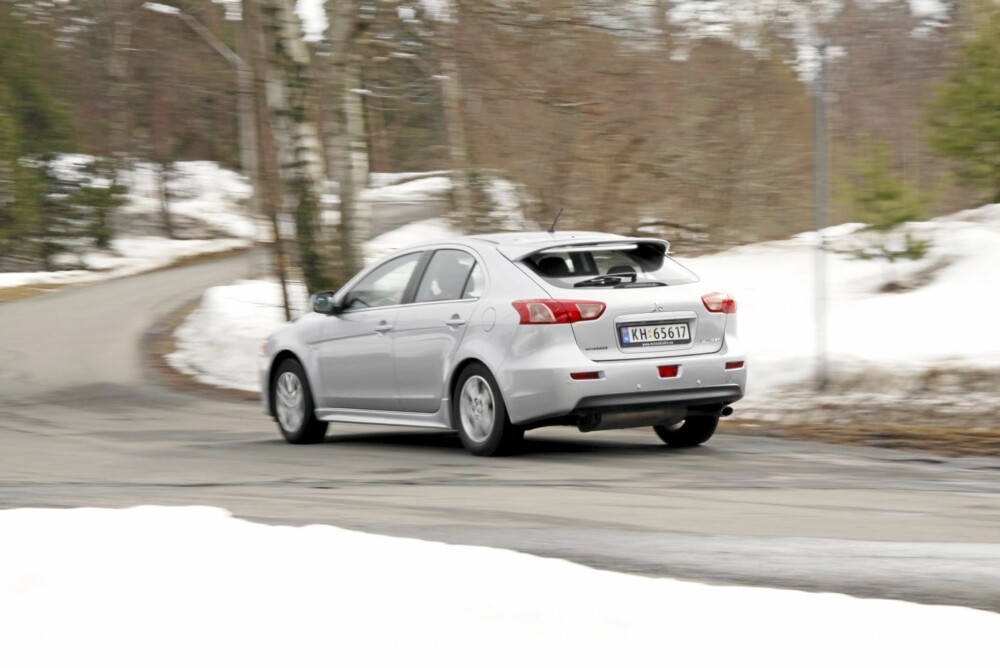 GREIT: Lancer Sportback er grei nok. Men det holder ikke, i en bilklasse der så mange er så gode. GREIT: Lancer Sportback er grei nok. Men det holder ikke, i en bilklasse der så mange er så gode.