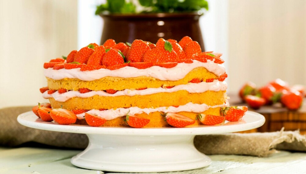 Saftig kake: jordbærkake Saftig kake: jordbærkake