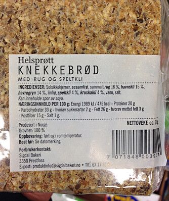 INGREDIENSER: Her er de vanligste ingrediensene i knekkebrødene du kjøper i butikken. INGREDIENSER: Her er de vanligste ingrediensene i knekkebrødene du kjøper i butikken.