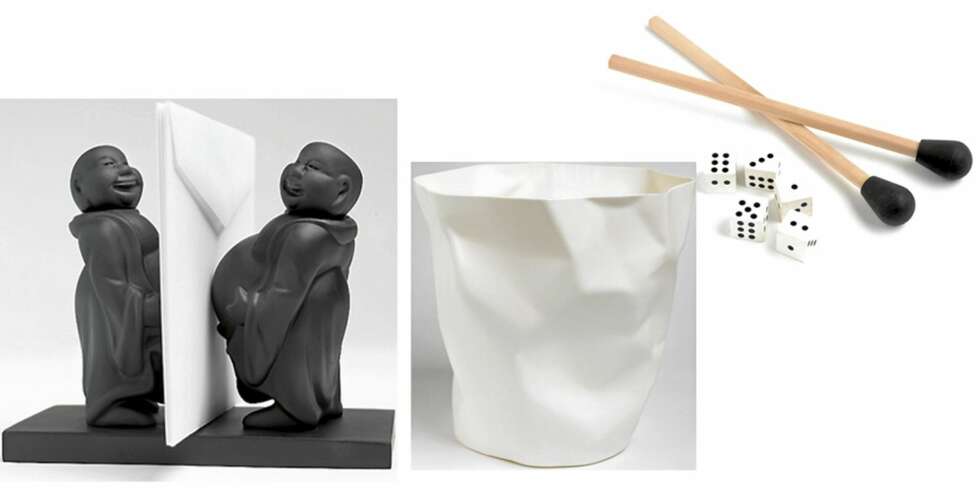 GODE STØTTESPILLERE: Buddha som organiserer papirene dine, kr 169, R.O.O.M. Papirkurv, kr 550, Kvist. Viskelærterninger, kr 10 pr. stk., Bolina, og fyrstikkviskelær, kr 35 for 2 stk., R.O.O.M. GODE STØTTESPILLERE: Buddha som organiserer papirene dine, kr 169, R.O.O.M. Papirkurv, kr 550, Kvist. Viskelærterninger, kr 10 pr. stk., Bolina, og fyrstikkviskelær, kr 35 for 2 stk., R.O.O.M.