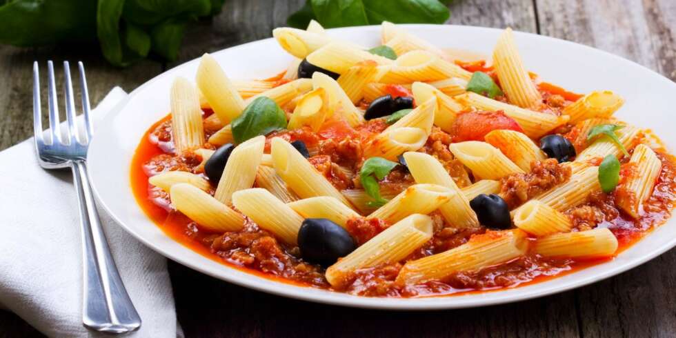 DEILIG MED PASTA: Til denne pastaretten passer det best med rødvin. DEILIG MED PASTA: Til denne pastaretten passer det best med rødvin.