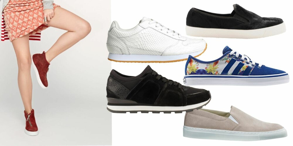PÅ FØTTENE: Modellen har på seg sko fra Diemme, kr 3400. Sko, fra øverst: Bianco, kr 499. H&M, kr 599. Adidas, kr 600. Aldo, kr 599. Filippa K, kr 1400. PÅ FØTTENE: Modellen har på seg sko fra Diemme, kr 3400. Sko, fra øverst: Bianco, kr 499. H&M, kr 599. Adidas, kr 600. Aldo, kr 599. Filippa K, kr 1400.