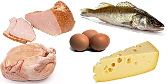 NED I VEKT: Her er eksempler på lavkarbo-mat: Kylling, fisk, egg, ost og skinke. NED I VEKT: Her er eksempler på lavkarbo-mat: Kylling, fisk, egg, ost og skinke.