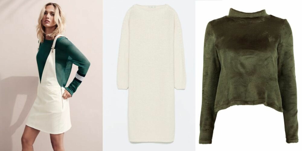 KONTRASTER: Kjole fra Zara, kr 349. Genser fra Bik Bok, kr 299. KONTRASTER: Kjole fra Zara, kr 349. Genser fra Bik Bok, kr 299.