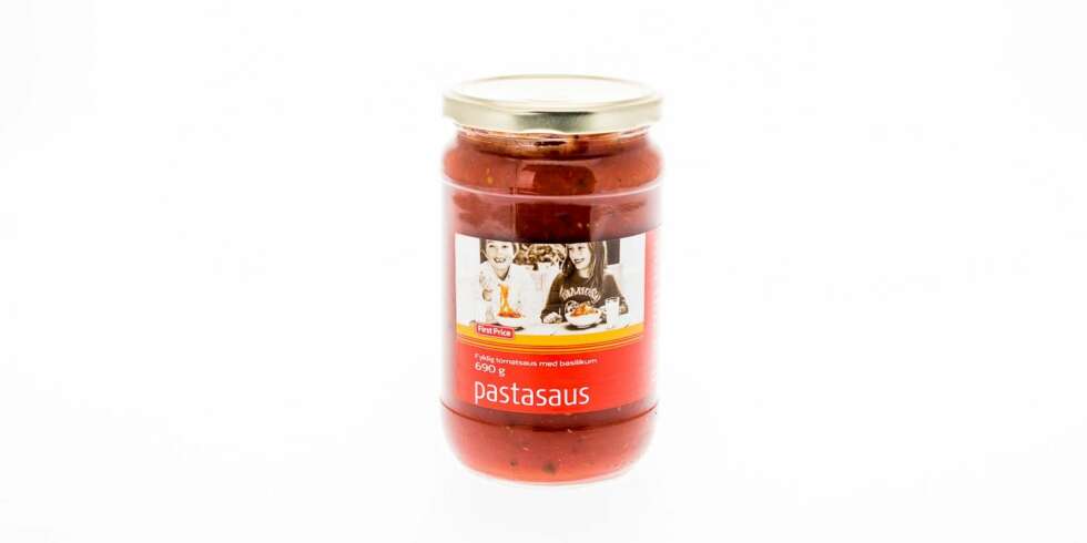 TEST AV PASTASAUS: First Price pastasaus. TEST AV PASTASAUS: First Price pastasaus.