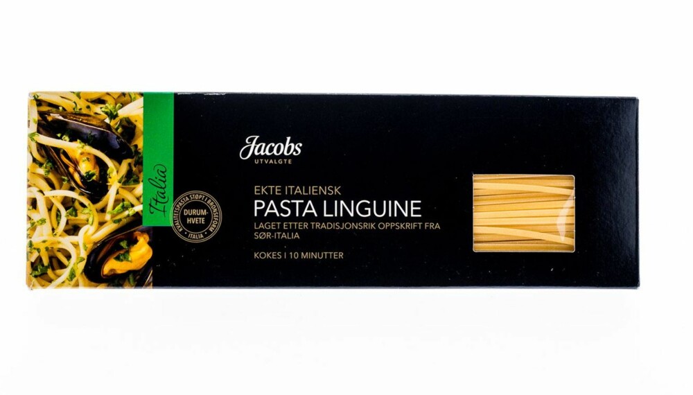 TEST AV SPAGETTI: Jacobs utvalgte pasta linguine TEST AV SPAGETTI: Jacobs utvalgte pasta linguine