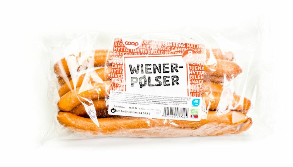 TEST AV WIENERPØLSER: Coop wienerpølser. TEST AV WIENERPØLSER: Coop wienerpølser.