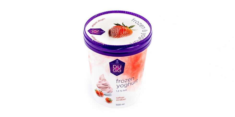 TEST AV ALTERNATIV IS: Dugg Frozen Yoghurt jordbær. TEST AV ALTERNATIV IS: Dugg Frozen Yoghurt jordbær.