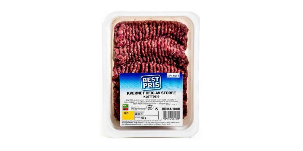 TEST AV KJØTTDEIG: Best Pris kvernet deig av storfe TEST AV KJØTTDEIG: Best Pris kvernet deig av storfe