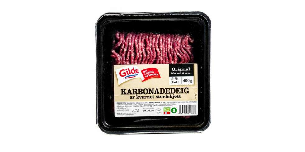 TEST AV KARBONADEDEIG: Gilde karbonadedeig av kvernet storfekjøtt. TEST AV KARBONADEDEIG: Gilde karbonadedeig av kvernet storfekjøtt.