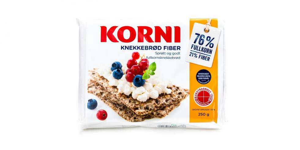 TEST AV KNEKKEBRØD: Korni knekkebrød fiber. TEST AV KNEKKEBRØD: Korni knekkebrød fiber.