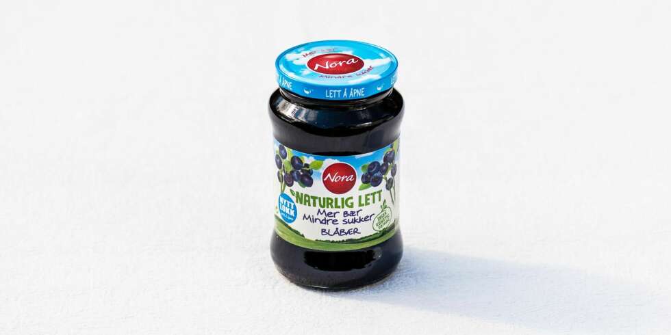TEST AV BLÅBÆRSYLTETØY: Nora naturlig lett blåbærsyltetøy. TEST AV BLÅBÆRSYLTETØY: Nora naturlig lett blåbærsyltetøy.