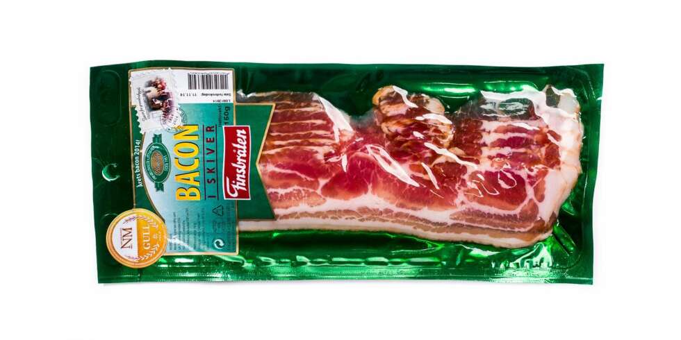 TEST AV BACON: Finsbråten bacon i skiver. TEST AV BACON: Finsbråten bacon i skiver.