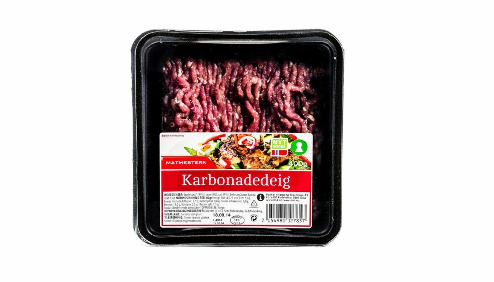 TEST AV KARBONADEDEIG: Matmestern karbonadedeig. TEST AV KARBONADEDEIG: Matmestern karbonadedeig.