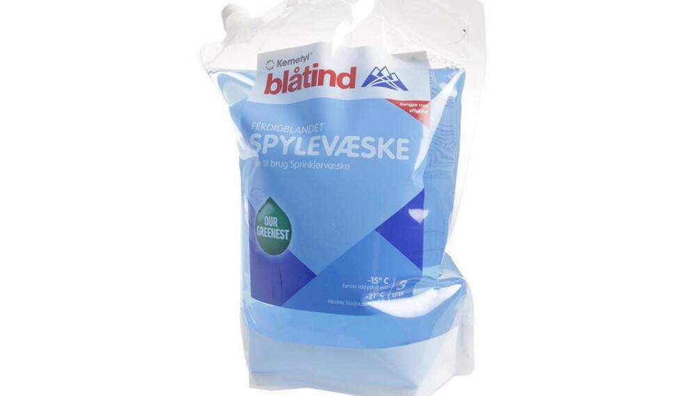 Test av vindusspylervæske: Blåtind Test av vindusspylervæske: Blåtind
