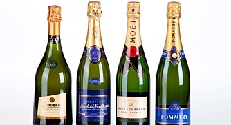 MUSSERENDE: Codorníu Reserva Raventos Brut, Nicolas Feuillatte Brut, Möet & Chandon Brut Impérial og Pommery Royal Brut . MUSSERENDE: Codorníu Reserva Raventos Brut, Nicolas Feuillatte Brut, Möet & Chandon Brut Impérial og Pommery Royal Brut .