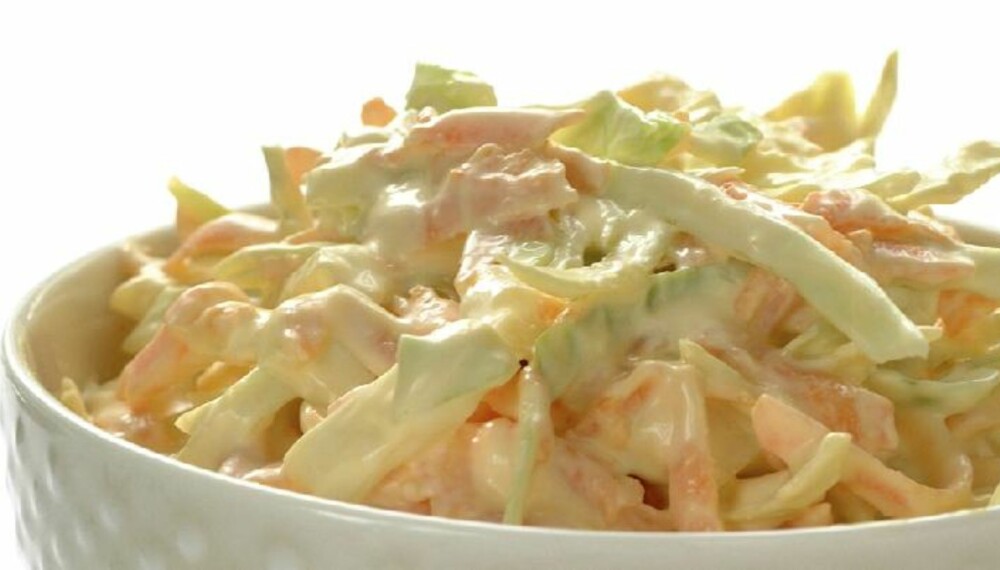DEILIG: Bent Stiansens geniale oppskrift på klassikeren coleslaw. Foto: Mat.no DEILIG: Bent Stiansens geniale oppskrift på klassikeren coleslaw. Foto: Mat.no