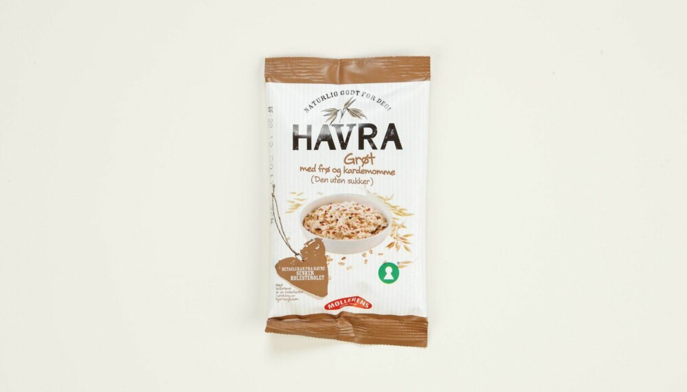 Møllerens Havra grøt med frø og kardemomme
Produsent: Norgesmøllene AS
Pris: Kr 8
Mengde tørrvare: 65 g
Næringsinnhold pr. porsjon:
Energi: 250 kcal
Fett/hvorav mettet: 6,3/1 g
Karbohydrater: 36,4 g
Hvorav sukkerarter: 0,6 g
Protein: 8,7 g
Kostfiber: 6 g
Salt: 0,4 g
Tilsatt sukker: Nei
Andel havre: 91 %
Testens vinner har det laveste sukkerinnholdet, ikke noe tilsatt sukker. Bra mengde protein og fiber. Tilsatt linfrø og solsikkekjerner bidrar til mer energi. Lite salt.
Terningkast: 6 *** Local Caption *** Møllerens Havra grøt med frø og kardemomme
Produsent: Norgesmøllene AS
Pris: Kr 8
Mengde tørrvare: 65 g
Næringsinnhold pr. porsjon:
Energi: 250 kcal
Fett/hvorav mettet: 6,3/1 g
Karbohydrater: 36,4 g
Hvorav sukkerarter: 0,6 g
Protein: 8,7 g
Kostfiber: 6 g
Salt: 0,4 g
Tilsatt sukker: Nei
Andel havre: 91 %
Testens vinner har det laveste sukkerinnholdet, ikke noe tilsatt sukker. Bra mengde protein og fiber. Tilsatt linfrø og solsikkekjerner bidrar til mer energi. Lite salt.
Terningkast: 6
---------------------------
Oslo/studio 20170306;
Shape-Up
Hjemmet
Klikk.no
Tester
Havre
Havreblandinger
Oslo/studio 06032017;
Shape-Up
Hjemmet
Klikk.no
Tester
Havre
Havreblandinger Møllerens Havra grøt med frø og kardemomme
Produsent: Norgesmøllene AS
Pris: Kr 8
Mengde tørrvare: 65 g
Næringsinnhold pr. porsjon:
Energi: 250 kcal
Fett/hvorav mettet: 6,3/1 g
Karbohydrater: 36,4 g
Hvorav sukkerarter: 0,6 g
Protein: 8,7 g
Kostfiber: 6 g
Salt: 0,4 g
Tilsatt sukker: Nei
Andel havre: 91 %
Testens vinner har det laveste sukkerinnholdet, ikke noe tilsatt sukker. Bra mengde protein og fiber. Tilsatt linfrø og solsikkekjerner bidrar til mer energi. Lite salt.
Terningkast: 6 *** Local Caption *** Møllerens Havra grøt med frø og kardemomme
Produsent: Norgesmøllene AS
Pris: Kr 8
Mengde tørrvare: 65 g
Næringsinnhold pr. porsjon:
Energi: 250 kcal
Fett/hvorav mettet: 6,3/1 g
Karbohydrater: 36,4 g
Hvorav sukkerarter: 0,6 g
Protein: 8,7 g
Kostfiber: 6 g
Salt: 0,4 g
Tilsatt sukker: Nei
Andel havre: 91 %
Testens vinner har det laveste sukkerinnholdet, ikke noe tilsatt sukker. Bra mengde protein og fiber. Tilsatt linfrø og solsikkekjerner bidrar til mer energi. Lite salt.
Terningkast: 6
---------------------------
Oslo/studio 20170306;
Shape-Up
Hjemmet
Klikk.no
Tester
Havre
Havreblandinger
Oslo/studio 06032017;
Shape-Up
Hjemmet
Klikk.no
Tester
Havre
Havreblandinger