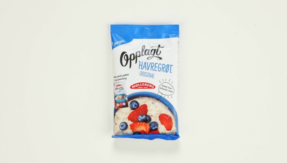 Møllerens Opplagt havregrøt original
Produsent: Norgesmøllene AS
Pris: Kr 8
Mengde tørrvare: 65 g
Næringsinnhold pr. porsjon:
Energi: 221 kcal
Fett/hvorav mettet: 4/0,7 g
Karbohydrater: 37,1 g
Hvorav sukkerarter: 7,7 g
Protein: 6,5 g
Kostfiber: 4,9 g
Salt: 0,65 g
Tilsatt sukker: Ja
Andel havre: 89 %
Mye tilsatt sukker, mindre protein og middels med fiber gjør at denne grøten havner bakpå i testen. Dessuten inneholder den noe mer salt enn hva de fleste her gjør.
Terningkast: 3 *** Local Caption *** Møllerens Opplagt havregrøt original
Produsent: Norgesmøllene AS
Pris: Kr 8
Mengde tørrvare: 65 g
Næringsinnhold pr. porsjon:
Energi: 221 kcal
Fett/hvorav mettet: 4/0,7 g
Karbohydrater: 37,1 g
Hvorav sukkerarter: 7,7 g
Protein: 6,5 g
Kostfiber: 4,9 g
Salt: 0,65 g
Tilsatt sukker: Ja
Andel havre: 89 %
Mye tilsatt sukker, mindre protein og middels med fiber gjør at denne grøten havner bakpå i testen. Dessuten inneholder den noe mer salt enn hva de fleste her gjør.
Terningkast: 3
---------------------------
Oslo/studio 20170306;
Shape-Up
Hjemmet
Klikk.no
Tester
Havre
Havreblandinger
Oslo/studio 06032017;
Shape-Up
Hjemmet
Klikk.no
Tester
Havre
Havreblandinger Møllerens Opplagt havregrøt original
Produsent: Norgesmøllene AS
Pris: Kr 8
Mengde tørrvare: 65 g
Næringsinnhold pr. porsjon:
Energi: 221 kcal
Fett/hvorav mettet: 4/0,7 g
Karbohydrater: 37,1 g
Hvorav sukkerarter: 7,7 g
Protein: 6,5 g
Kostfiber: 4,9 g
Salt: 0,65 g
Tilsatt sukker: Ja
Andel havre: 89 %
Mye tilsatt sukker, mindre protein og middels med fiber gjør at denne grøten havner bakpå i testen. Dessuten inneholder den noe mer salt enn hva de fleste her gjør.
Terningkast: 3 *** Local Caption *** Møllerens Opplagt havregrøt original
Produsent: Norgesmøllene AS
Pris: Kr 8
Mengde tørrvare: 65 g
Næringsinnhold pr. porsjon:
Energi: 221 kcal
Fett/hvorav mettet: 4/0,7 g
Karbohydrater: 37,1 g
Hvorav sukkerarter: 7,7 g
Protein: 6,5 g
Kostfiber: 4,9 g
Salt: 0,65 g
Tilsatt sukker: Ja
Andel havre: 89 %
Mye tilsatt sukker, mindre protein og middels med fiber gjør at denne grøten havner bakpå i testen. Dessuten inneholder den noe mer salt enn hva de fleste her gjør.
Terningkast: 3
---------------------------
Oslo/studio 20170306;
Shape-Up
Hjemmet
Klikk.no
Tester
Havre
Havreblandinger
Oslo/studio 06032017;
Shape-Up
Hjemmet
Klikk.no
Tester
Havre
Havreblandinger