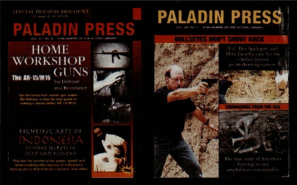 Noen av utgivelsene til det kontroversielle forlaget Paladin Press. Noen av utgivelsene til det kontroversielle forlaget Paladin Press.