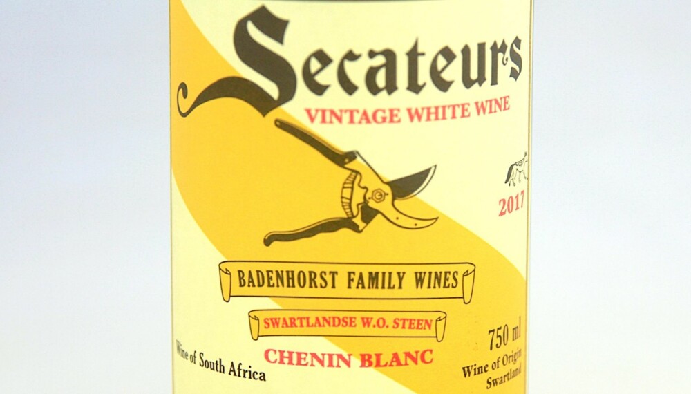 GODT KJØP: Badenhorst Secateurs Chenin Blanc 2017. Foto: Arnie Stalheim GODT KJØP: Badenhorst Secateurs Chenin Blanc 2017. Foto: Arnie Stalheim