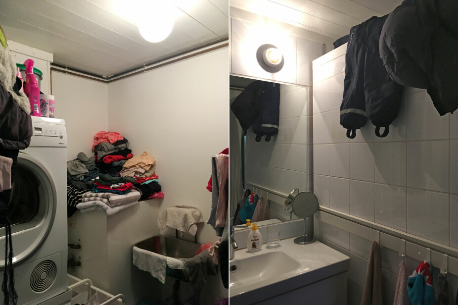 FØR: Mangelfulle oppbevarings- og tørkeløsninger gjorde at det fort ble rotete på det gamle badet. FØR: Mangelfulle oppbevarings- og tørkeløsninger gjorde at det fort ble rotete på det gamle badet.