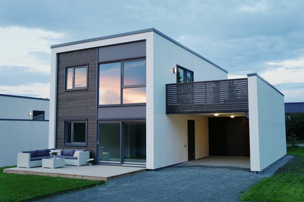 KOMPAKTE: Trendboligene til Norgeshus er populære. Det er kompakte boliger, som har plass til hele familien. FOTO: Produsenten