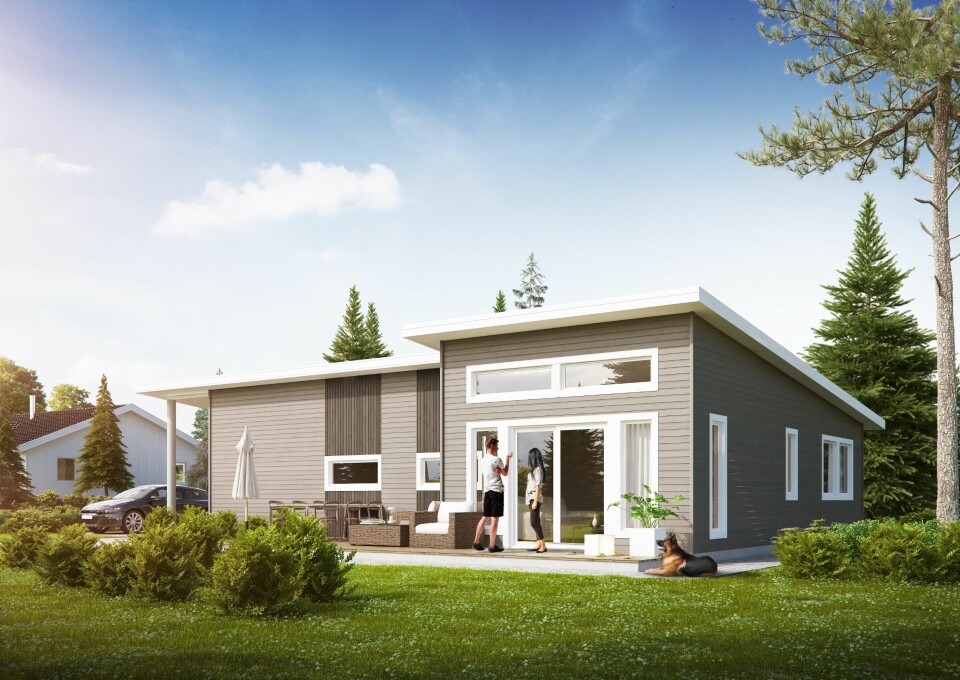 PÅ ETT PLAN: Huset Siri er fra Mesterhus og er bygd over ett plan. FOTO: Produsenten