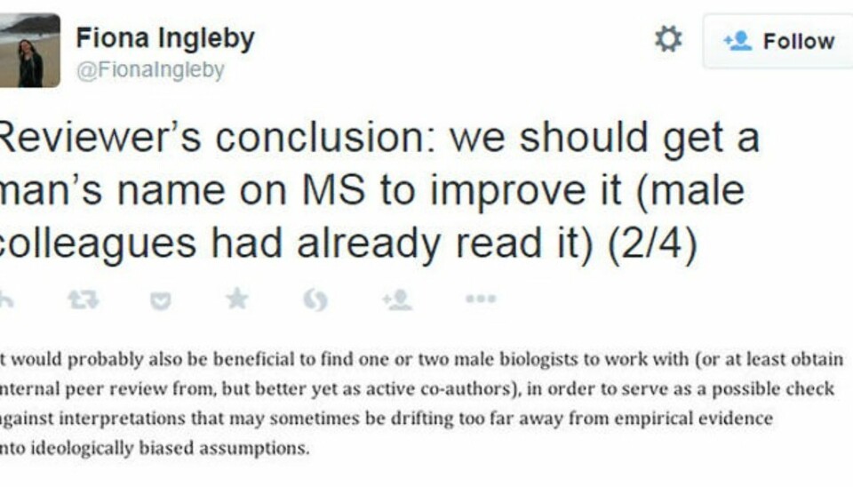 Kvinnelige forskere ble bedt om å få en mann til å lese gjennom
