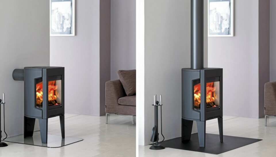 BAK- ELLER TOPPMONTERT: Røykrøret kan enten bakmonteres eller toppmonteres (her vist på Jøtuls F 163). Toppmontering gir deg mellom 10 og 15 prosent mer varme.