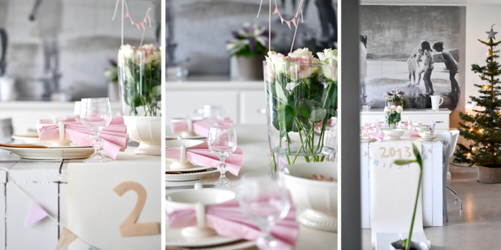 ROSA ROMANTIKK: Dette feminine festbordet er dekket av bloggeren Manuela Hardy med bloggen Mrs-hardy.com. ROSA ROMANTIKK: Dette feminine festbordet er dekket av bloggeren Manuela Hardy med bloggen Mrs-hardy.com.