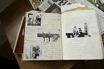 BILDER: En av mange fotoalbum med minner fra Sonjas oppvekst og krigsinnsats.